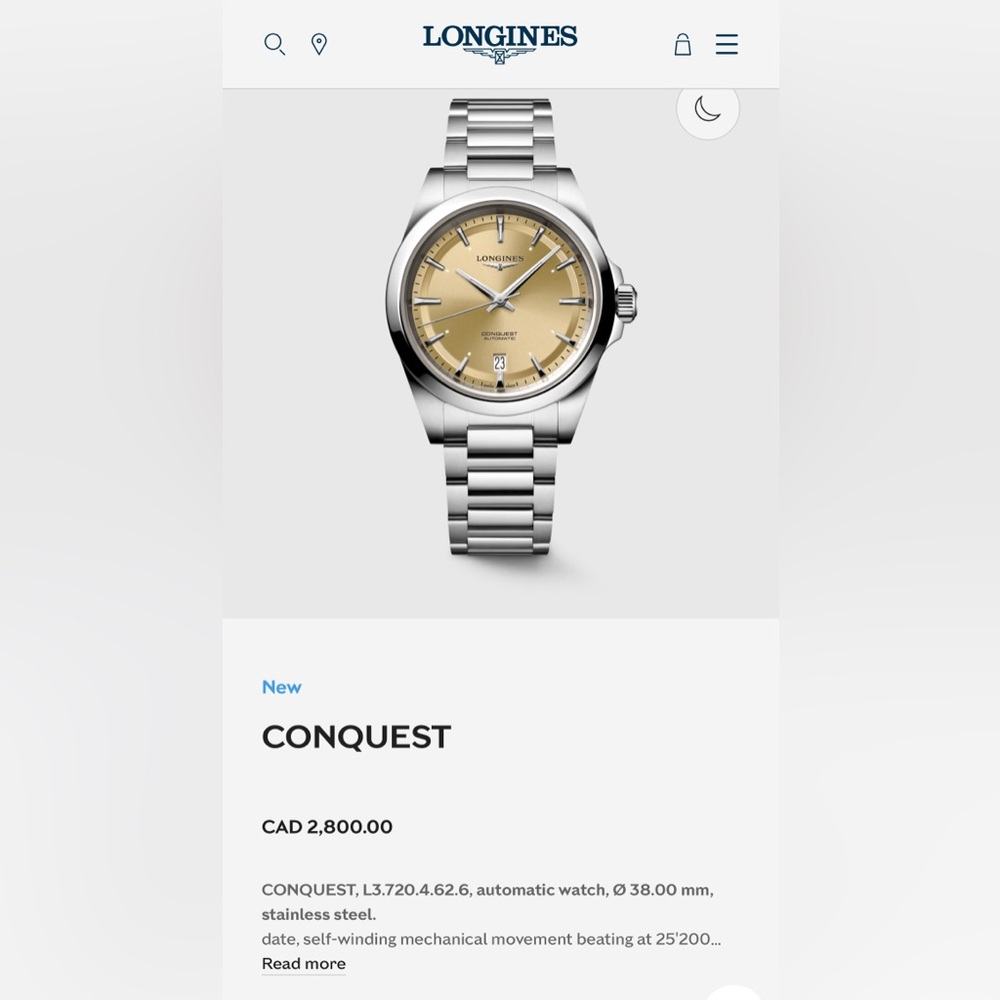 Longines Gold and Silver Conquest Watch Timeless Elegance